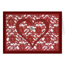 Red Lace Valentijn Kaart met gedicht