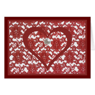 Red Lace Valentijn Kaart met gedicht
