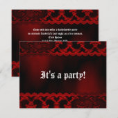 Red Lace Vampire Gothic Bachelorette Party Kaart (Voorkant / Achterkant)