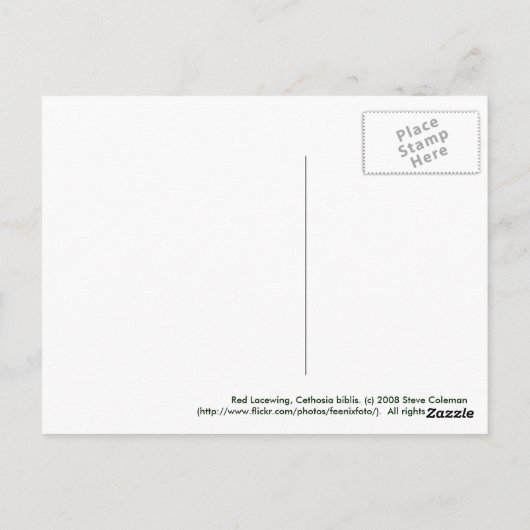 Red Lacewing Briefkaart (Achterkant)