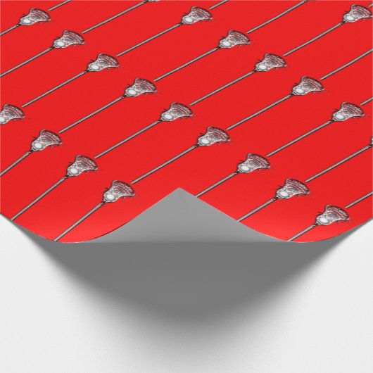 Red Lacrosse Gift Cadeaupapier (Hoek)