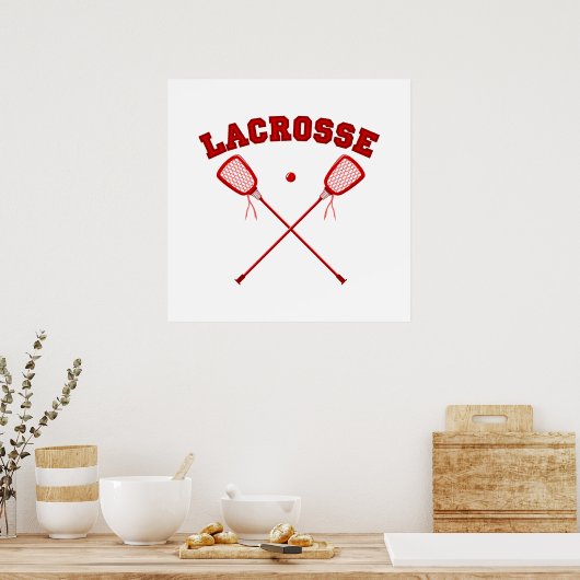 Red Lacrosse Logo Poster (Keuken)