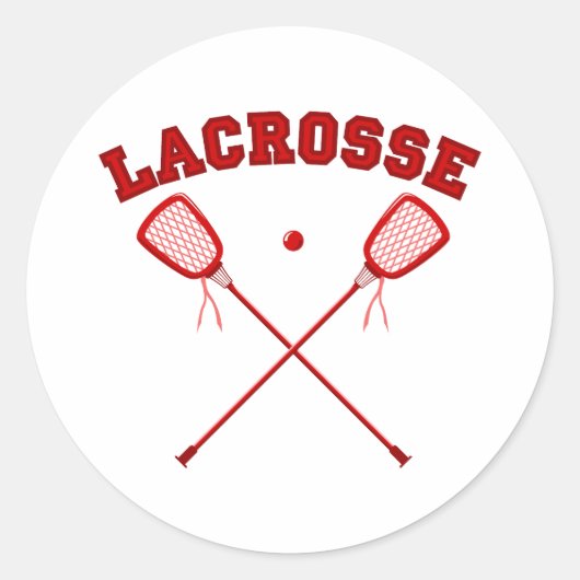Red Lacrosse Logo Ronde Sticker (Voorkant)