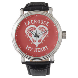 Red Lacrosse Mijn hart Horloge