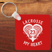 Red Lacrosse My Heart Photo Sleutelhanger (Voorkant)