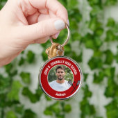Red Lacrosse Player Photo High School Spirit Sleutelhanger (Hand)