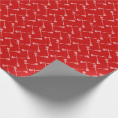 Red Lacrosse White Sticks gepatterd Cadeaupapier (Hoek)