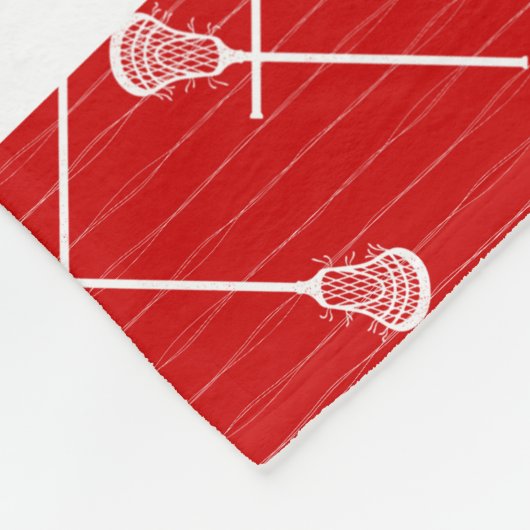 Red Lacrosse White Sticks gepatterd Fleece Deken (Hoek)