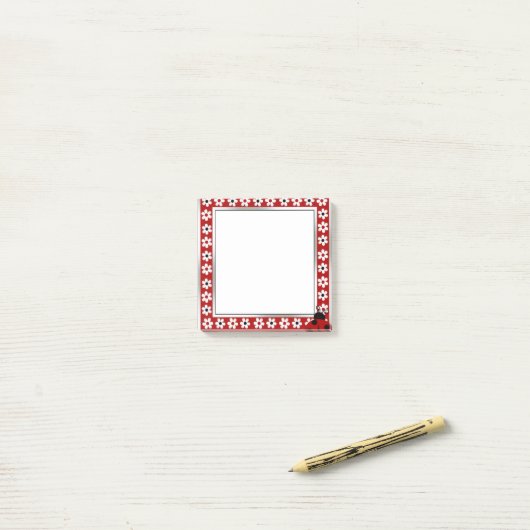 Red Lady Bug Post-it® notes (Op bureau)