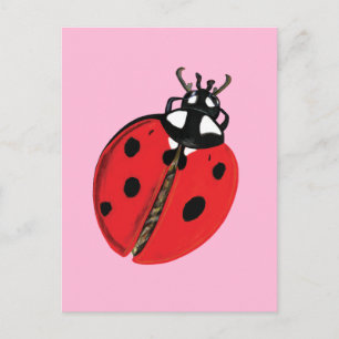 Red Lady Bug Succes Ambassadeur Illustratie Briefkaart