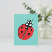 Red Lady Bug Succes Ambassadeur Illustratie Briefkaart (Staand voorkant)