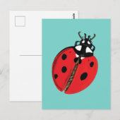 Red Lady Bug Succes Ambassadeur Illustratie Briefkaart (Voorkant / Achterkant)