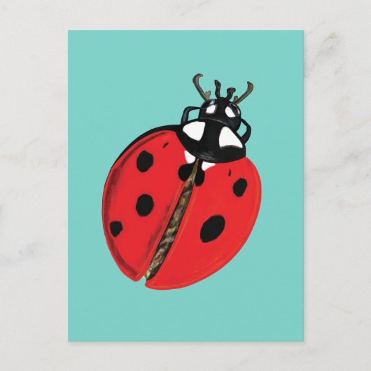 Red Lady Bug Succes Ambassadeur Illustratie Briefkaart (Voorkant)