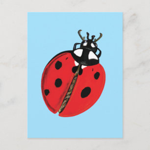 Red Lady Bug Succes Ambassadeur Illustratie Briefkaart