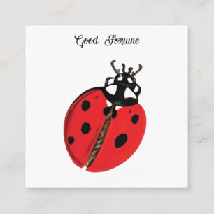 Red Lady Bug Succes Ambassadeur Illustratie Informatiekaartje