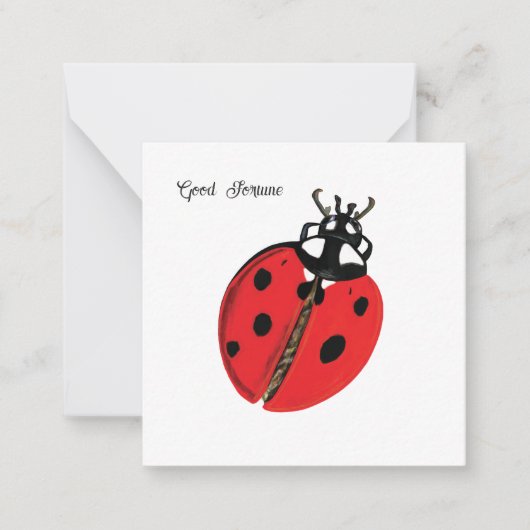 Red Lady Bug Succes Ambassadeur Illustratie Notitiekaartje (Voorkant)