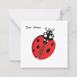 Red Lady Bug Succes Ambassadeur Illustratie Notitiekaartje