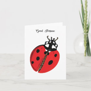 Red Lady Bug Succes Ambassadeur Illustratie Notitiekaartje