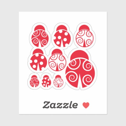 Red lady bugCustom-Cut Vinyl Sticker (Vel)