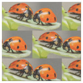 Red Lady Bugs Fabric Stof (Close Up)