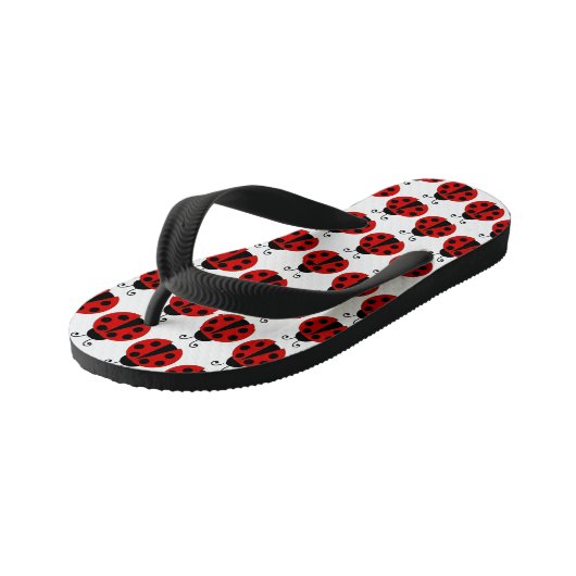 Red Lady Bugs Kinder Teenslippers (Schuin)
