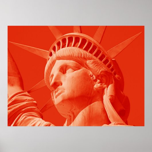 Red Lady Vrijheidsbeeld New York Poster (Voorkant)
