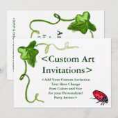 Red Ladybug Art - Aangepaste feestelijke uitnodigi Kaart (Voorkant / Achterkant)