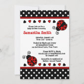Red Ladybug Baby shower Black en White Polka Dots Kaart (Voorkant)