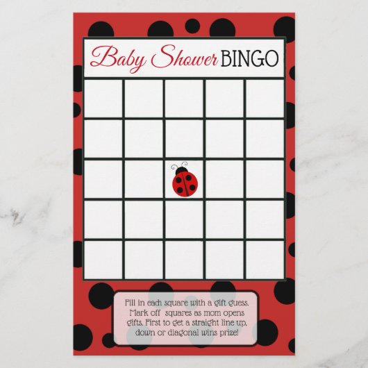 Red Ladybug Baby shower Games Flyer (Voorkant)
