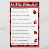 Red Ladybug Baby shower Games Flyer (Achterkant)
