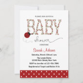 Red Ladybug Baby shower Invitation Kaart (Voorkant)