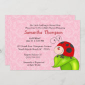 Red Ladybug Baby shower Invitation Kaart (Voorkant / Achterkant)