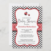 Red Ladybug Baby shower Invitation Kaart (Voorkant)