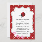 Red Ladybug Baby shower Invitation Kaart (Voorkant)