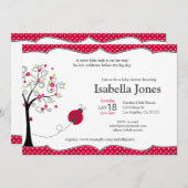 Red Ladybug Baby shower Invitation -  Kaart (Voorkant / Achterkant)