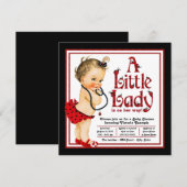 Red Ladybug Baby shower Kaart (Voorkant / Achterkant)