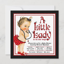 Red Ladybug Baby shower Kaart