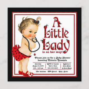 Red Ladybug Baby shower Kaart