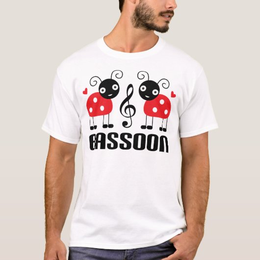Red Ladybug Bassoon Musician Gift T-shirt (Voorkant)