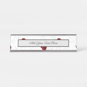 Red Ladybug Beetle Insect Lover Black Hearts Bureau Naambordje