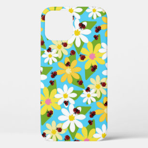 Red Ladybug Beetle Insect Lover Black Hearts Case-Mate iPhone Case