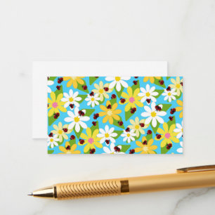 Red Ladybug Beetle Insect Lover Black Hearts Informatiekaartje