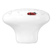 Red Ladybug Beetle Insect Lover Black Hearts Keramische Knop (Zijkant)