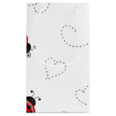 Red Ladybug Beetle Insect Lover Black Hearts Klein Cadeauzakje (Achterkant)