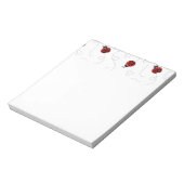 Red Ladybug Beetle Insect Lover Black Hearts Notitieblok (Linkerzijde)