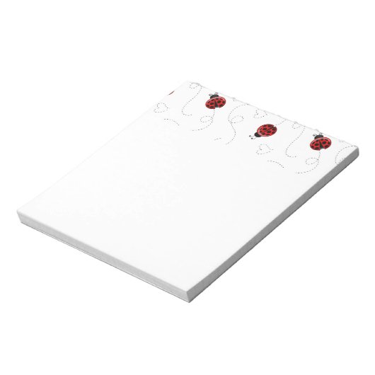 Red Ladybug Beetle Insect Lover Black Hearts Notitieblok (Linkerzijde)