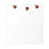 Red Ladybug Beetle Insect Lover Black Hearts Notitieblok (Voorkant)