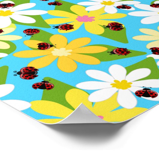 Red Ladybug Beetle Insect Lover Black Hearts Poster (Hoek)