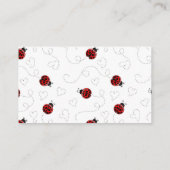 Red Ladybug Beetle Insect Lover Black Hearts Visitekaartje (Achterkant)