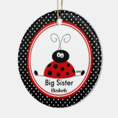 Red Ladybug Big Sister kerstversiering Keramisch Ornament (Links)